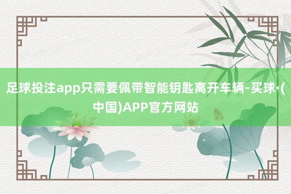 足球投注app只需要佩带智能钥匙离开车辆-买球·(中国)APP官方网站