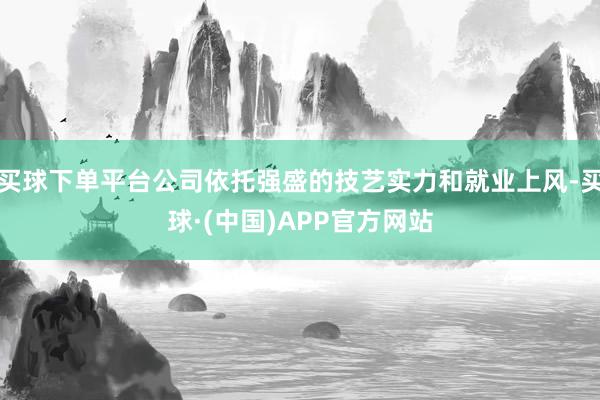 买球下单平台公司依托强盛的技艺实力和就业上风-买球·(中国)APP官方网站