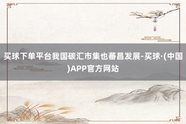 买球下单平台我国碳汇市集也蕃昌发展-买球·(中国)APP官方网站