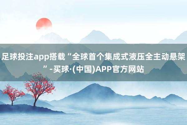 足球投注app搭载“全球首个集成式液压全主动悬架”-买球·(中国)APP官方网站