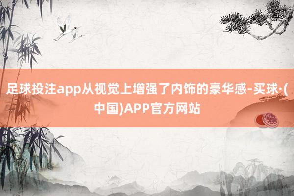 足球投注app从视觉上增强了内饰的豪华感-买球·(中国)APP官方网站