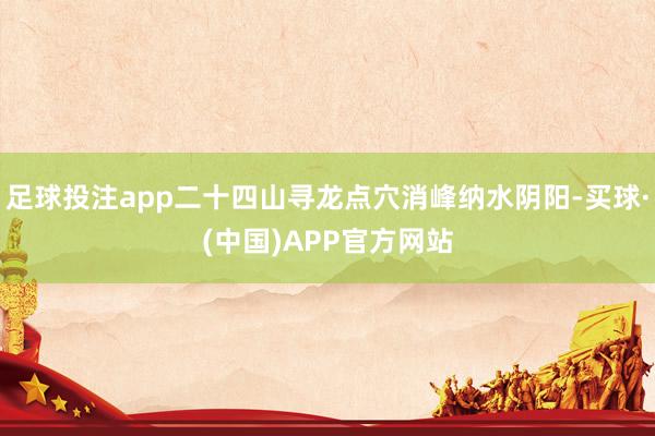 足球投注app二十四山寻龙点穴消峰纳水阴阳-买球·(中国)APP官方网站