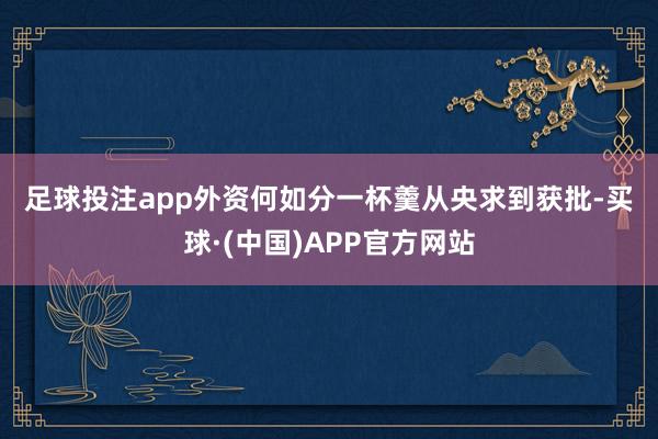 足球投注app　　外资何如分一杯羹　　从央求到获批-买球·(中国)APP官方网站