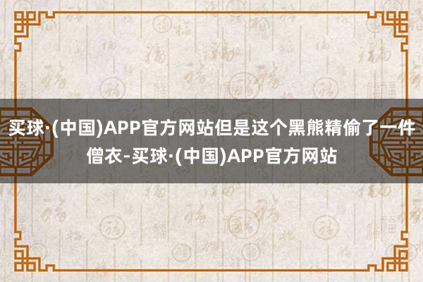 买球·(中国)APP官方网站但是这个黑熊精偷了一件僧衣-买球·(中国)APP官方网站