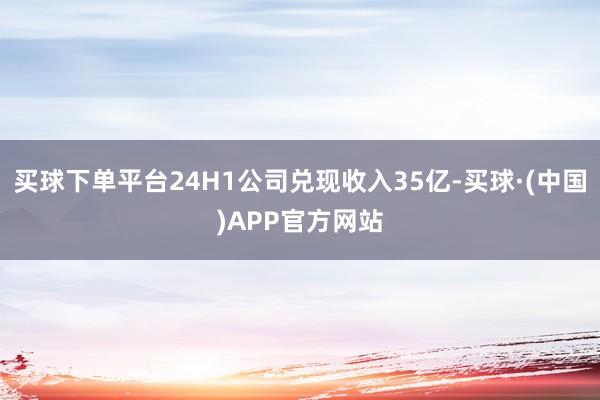 买球下单平台24H1公司兑现收入35亿-买球·(中国)APP官方网站