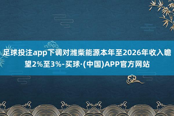 足球投注app下调对潍柴能源本年至2026年收入瞻望2%至3%-买球·(中国)APP官方网站