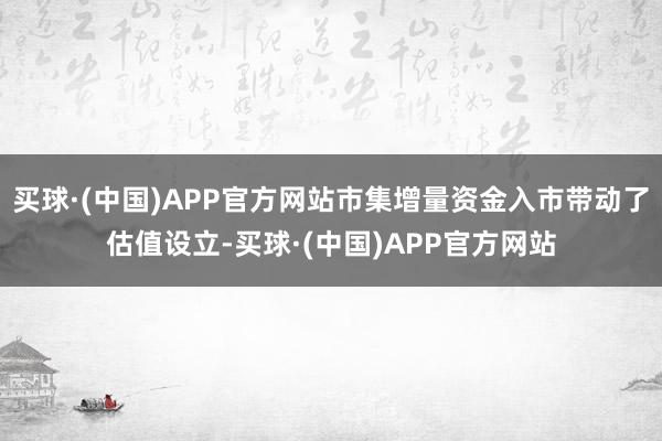 买球·(中国)APP官方网站市集增量资金入市带动了估值设立-买球·(中国)APP官方网站