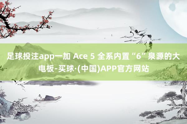 足球投注app一加 Ace 5 全系内置“6”泉源的大电板-买球·(中国)APP官方网站