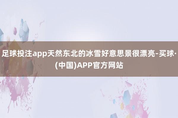 足球投注app天然东北的冰雪好意思景很漂亮-买球·(中国)APP官方网站