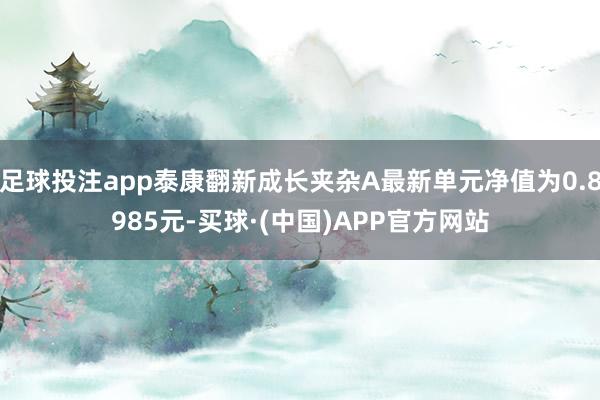 足球投注app泰康翻新成长夹杂A最新单元净值为0.8985元-买球·(中国)APP官方网站