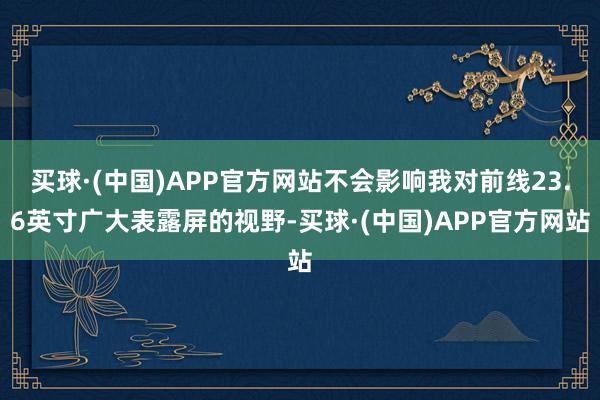 买球·(中国)APP官方网站不会影响我对前线23.6英寸广大表露屏的视野-买球·(中国)APP官方网站