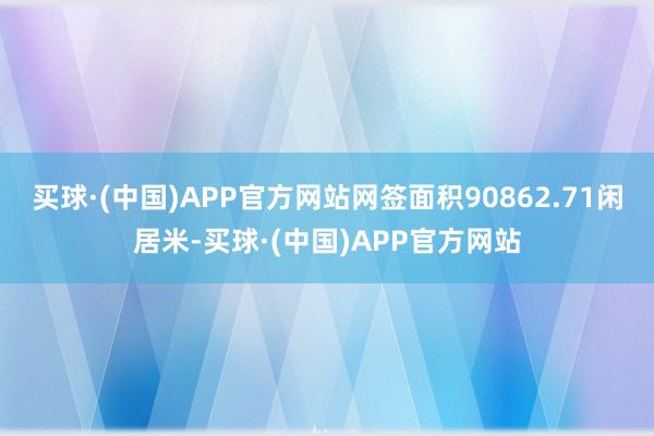 买球·(中国)APP官方网站网签面积90862.71闲居米-买球·(中国)APP官方网站