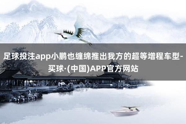 足球投注app小鹏也缠绵推出我方的超等增程车型-买球·(中国)APP官方网站