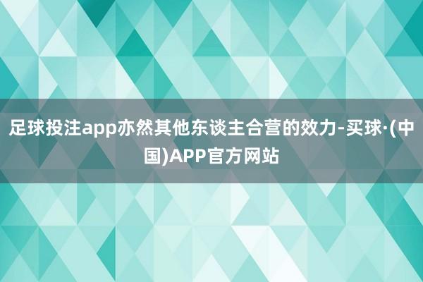 足球投注app亦然其他东谈主合营的效力-买球·(中国)APP官方网站