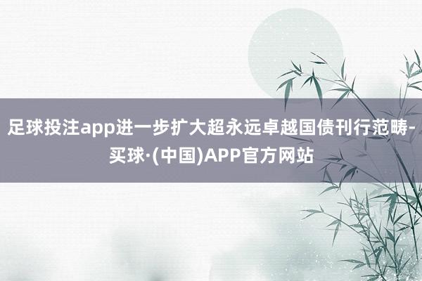 足球投注app进一步扩大超永远卓越国债刊行范畴-买球·(中国)APP官方网站