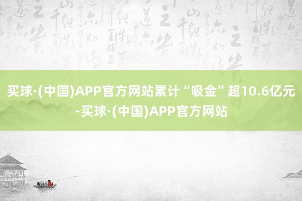 买球·(中国)APP官方网站累计“吸金”超10.6亿元-买球·(中国)APP官方网站