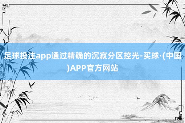 足球投注app通过精确的沉寂分区控光-买球·(中国)APP官方网站