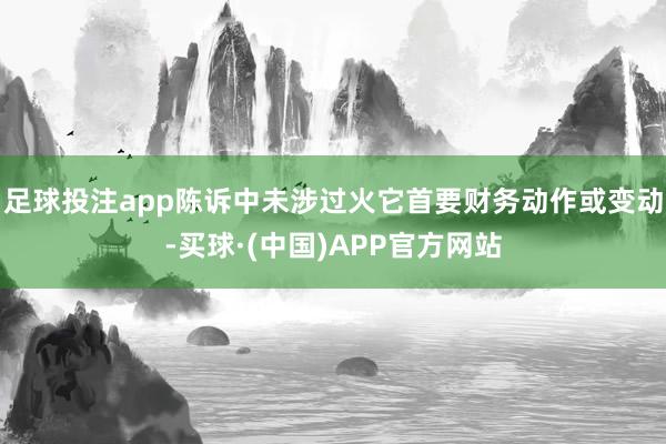 足球投注app陈诉中未涉过火它首要财务动作或变动-买球·(中国)APP官方网站