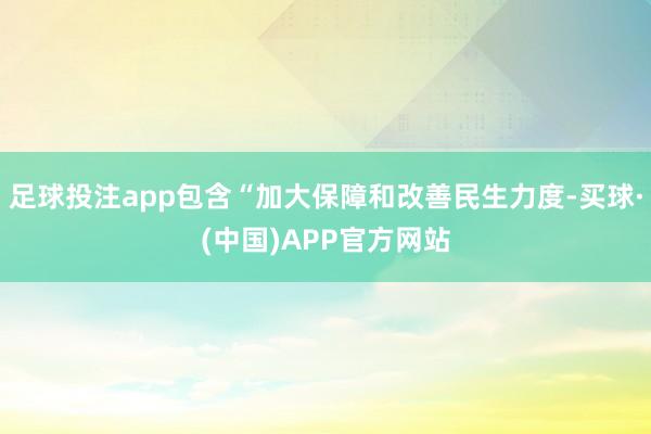 足球投注app包含“加大保障和改善民生力度-买球·(中国)APP官方网站