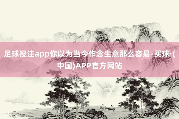 足球投注app你以为当今作念生意那么容易-买球·(中国)APP官方网站