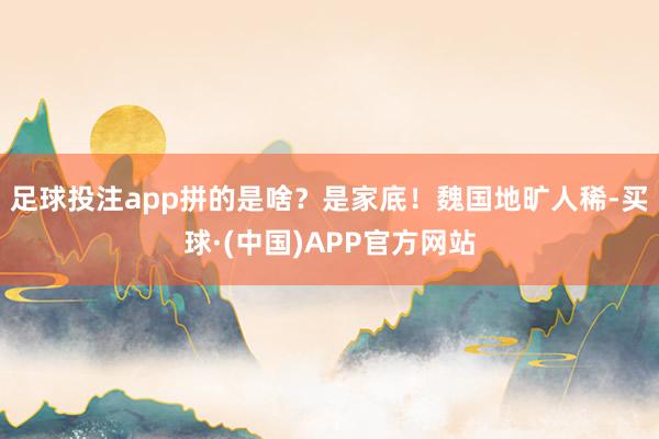 足球投注app拼的是啥？是家底！魏国地旷人稀-买球·(中国)APP官方网站