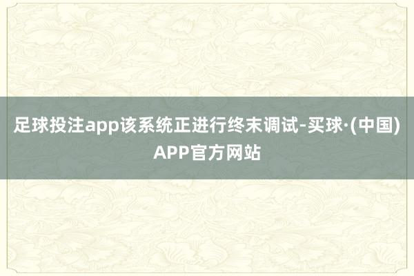 足球投注app该系统正进行终末调试-买球·(中国)APP官方网站