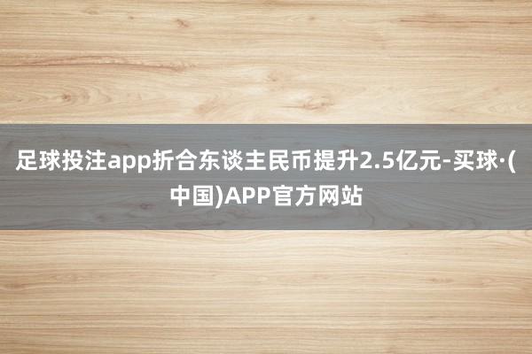 足球投注app折合东谈主民币提升2.5亿元-买球·(中国)APP官方网站