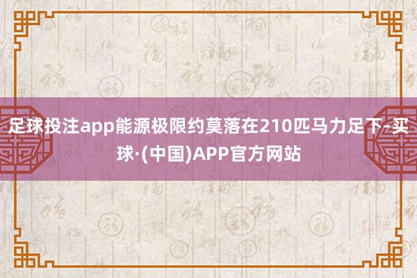 足球投注app能源极限约莫落在210匹马力足下-买球·(中国)APP官方网站