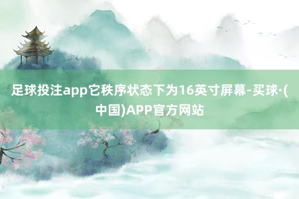 足球投注app它秩序状态下为16英寸屏幕-买球·(中国)APP官方网站