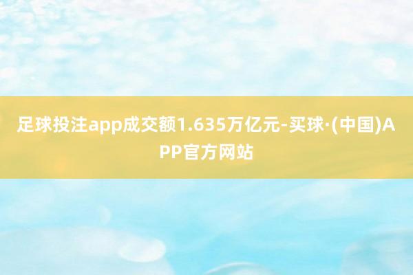 足球投注app成交额1.635万亿元-买球·(中国)APP官方网站