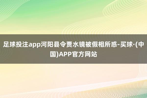 足球投注app河阳县令贾水镜被假相所惑-买球·(中国)APP官方网站