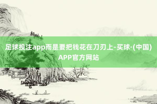 足球投注app而是要把钱花在刀刃上-买球·(中国)APP官方网站